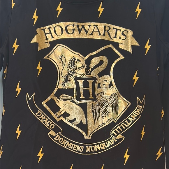 Warner Bros. Black and Gold Hogwarts Kids Long Sleeve Tee - Picture 3 of 3